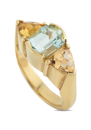 LB Exclusive embellished aquamarine citrine ring - Gold