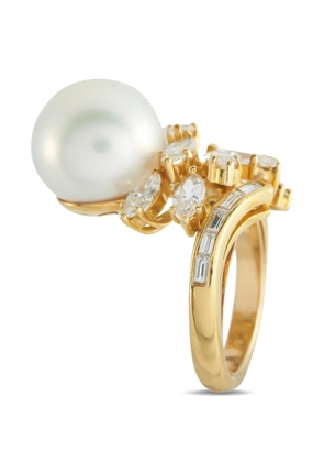 LB Exclusive diamond and pearl embellished ring - Gold