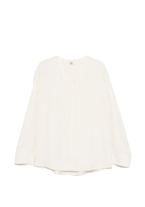 TOTEME V-neck long-sleeved top - White