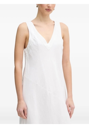 DKNY V-neck sleeveless midi dress - White