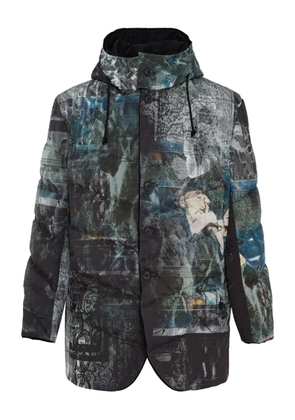 Yohji Yamamoto graphic-print padded jacket - Black