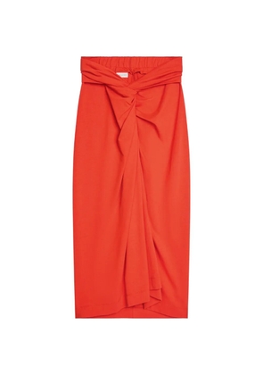 DRIES VAN NOTEN knotted jersey midi skirt - Red