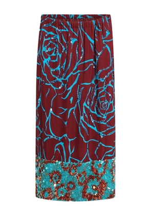 DRIES VAN NOTEN embroidered sequin skirt