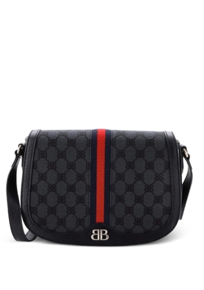 Gucci Pre-Owned x Balenciaga The Hacker Project Flap Messenger Bag BB Canvas Medium crossbody bag - Black