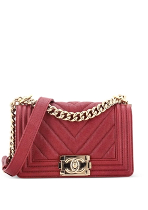 CHANEL Pre-Owned Boy Flap Bag Chevron Caviar Small crossbody bag - Red