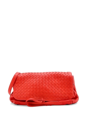 Bottega Veneta Pre-Owned Accordion Flap Messenger Leather with Intrecciato Medium crossbody bag - Red