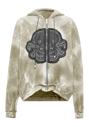 John Richmond skull-appliqué hoodie - Neutrals