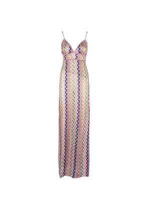 PHO FIRENZE wave-pattern V-neck dress - Neutrals