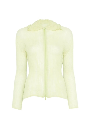 Issey Miyake ruffled zip-fastening shirt - Green