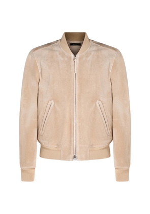 TOM FORD zip-up bomber jacket - Neutrals