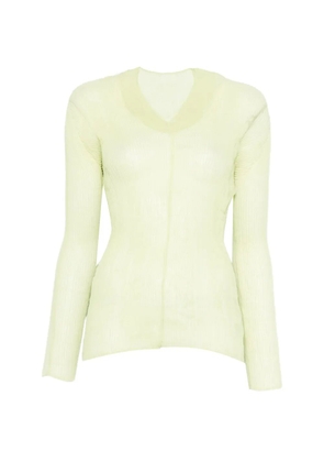 Issey Miyake V-neck ruffled T-shirt - Green