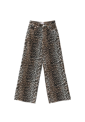 GANNI leopard-print trousers - Brown