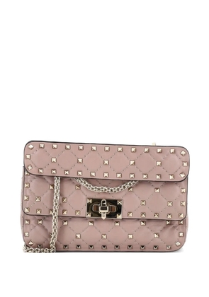 Valentino Garavani Pre-Owned Rockstud Spike Flap Bag Quilted Leather Small crossbody bag - Neutrals