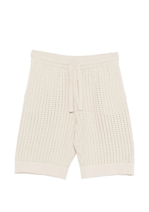 Paolo Pecora open-knit drawstring shorts - Neutrals