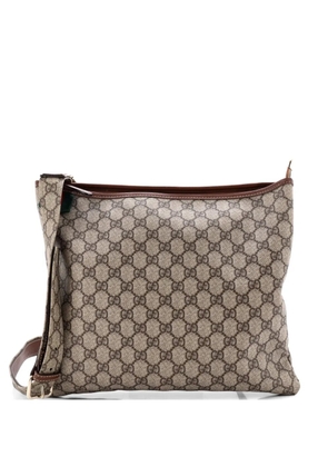 Gucci Pre-Owned Web Loop Flat Messenger GG Coated Canvas Large crossbody bag - Brown