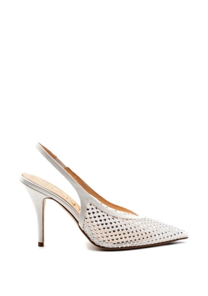 Chantal rhinestone-embellished slingback pumps - White