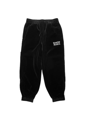 WACKO MARIA velvet-textured track pants - Black