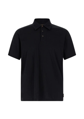 Zanone buttoned short-sleeve polo shirt - Blue