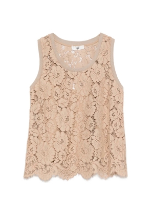 TWINSET lace-detail scalloped top - Neutrals