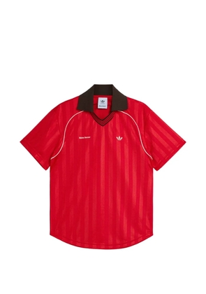 Wales Bonner x Adidas striped V-neck T-shirt - Red