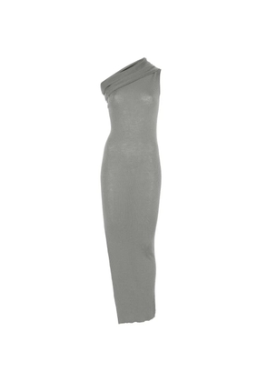 Rick Owens one-shoulder split midi dress - Grey