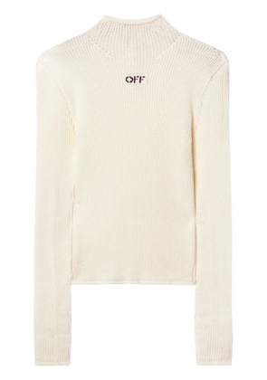 Off-White intarsia-knit logo top - Neutrals