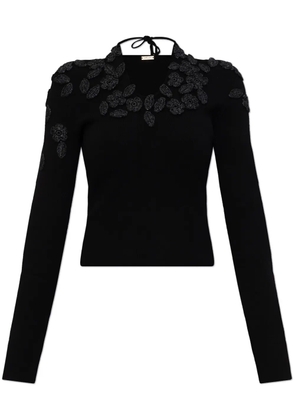 Cult Gaia floral-embroidered top - Black