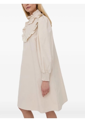 Gestuz ruffled-collar midi dress - Neutrals