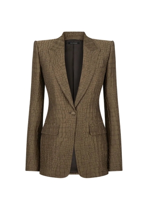 TOM FORD crocodile-effect single-breasted blazer - Green