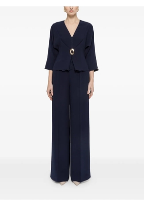 NISSA high-waisted crepe trousers - Blue