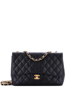 CHANEL Pre-Owned Classic Double Flap Bag Quilted Caviar Jumbo shoulder bag - Black