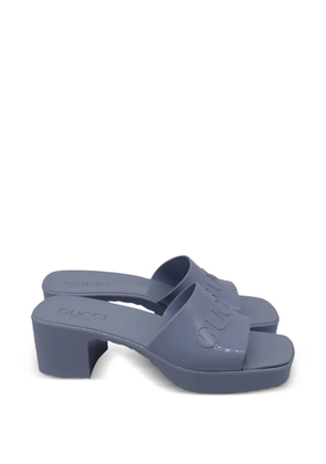 Gucci Pre-Owned embossed-logo sandals - Blue