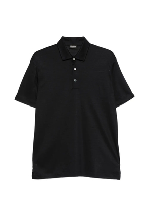 Zegna button wool polo shirt - Black
