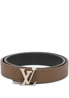 Louis Vuitton Pre-Owned 2014 Bicolor Taurillon LV Initiales Reversible Bracelet costume bracelet - Brown
