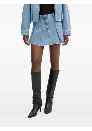 Michael Michael Kors pleated mini denim skirt - Blue