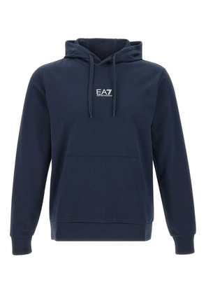 Ea7 Emporio Armani stretch-cotton hoodie - Blue
