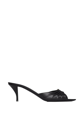 Saint Laurent logo-plaque sandals - Black
