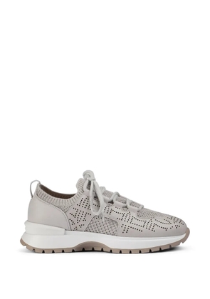 Doucal's openwork leather sneakers - Grey