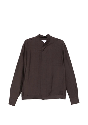 Costumein Base Otax buttoned collarless shirt - Brown