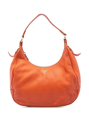 Prada Pre-Owned 2010-2026 Vitello Daino Zip Top Hobo shoulder bag - Orange