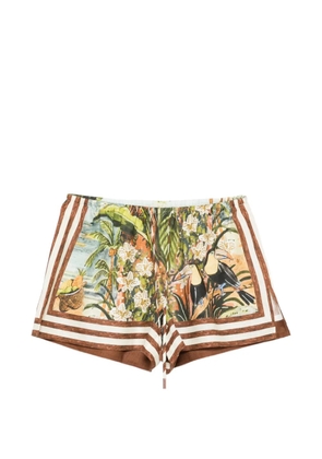 ALEMAIS Toucan Tango print shorts - Brown