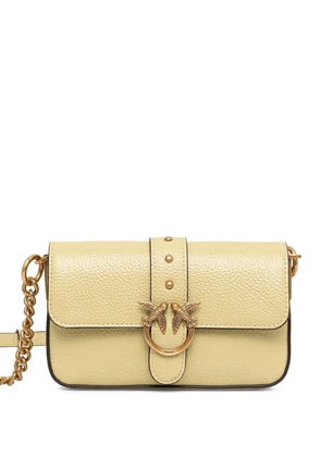 PINKO Love Birds leather mini crossbody bag - Yellow