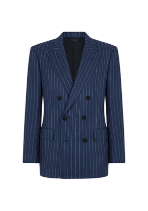 TOM FORD pinstripe double-breasted jacket - Blue