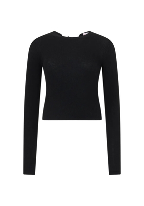 Valentino Garavani bow ribbed knitwear - Black