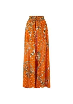 Camilla Talismans Of Turkiye sheer wide-leg trousers - Orange