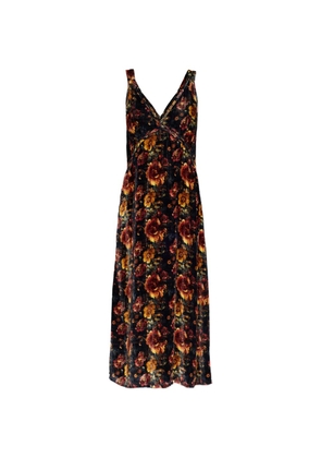 R13 V-neck floral-print midi dress - Black