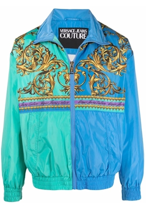 Versace Jeans Couture baroque-print panelled jacket - Blue