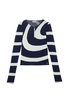 Sunnei zipped spiral fitted sweater - Blue