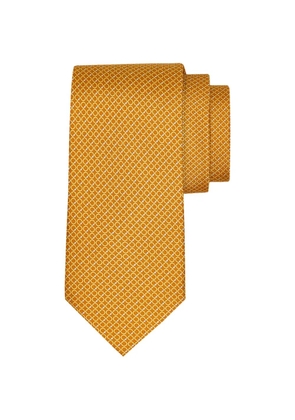 Ferragamo Gancini regimental patterned silk tie - Yellow