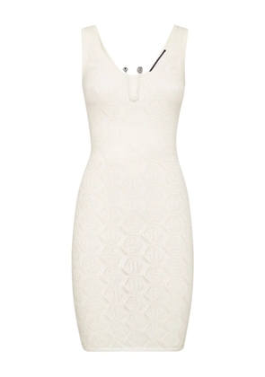 Philipp Plein monogram mini dress - White